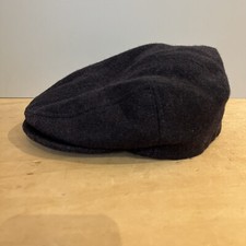 Casquette Plate Béret d’Hiver avec Oreillettes en Laine Grise doublée Noir