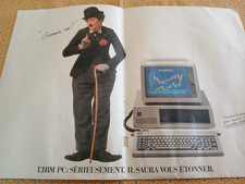Publicité IBM PC Ordinateur Charlie Chaplin CHARLOT années 1980 musique