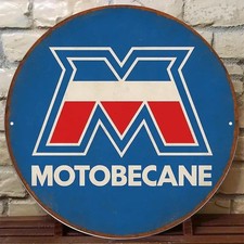 Plaque Murale Métal Ronde "MOTOBECANE" Art Déco Vintage