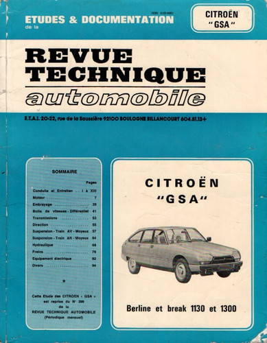 Revue technique automobile - technique,