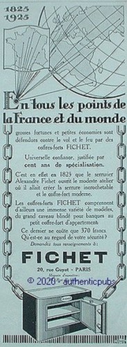 Publicite fichet coffre fort - publicite,