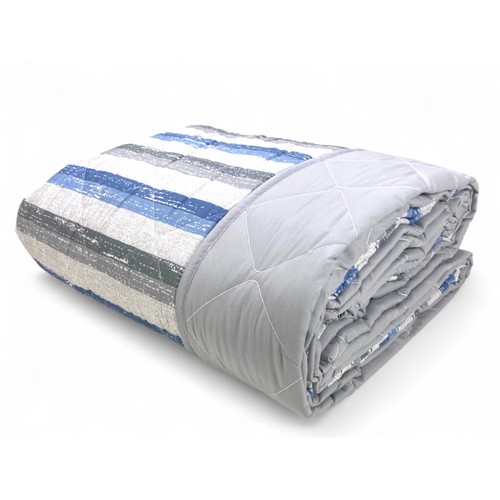Couette rayée bleue - couette,