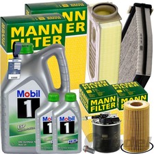 Mann Kit D'Inspection + 7L Mobil 1 5W-30 Huile Convient pour Mercedes W/S204
