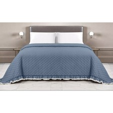 Couvre-lit matelassé avec volants en ASSORTI Double Unit Sucre/Crème