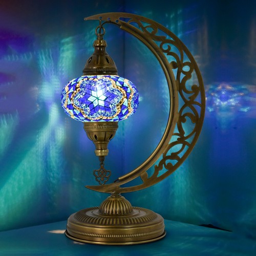 Mozaist blue crescent moon - crescent,