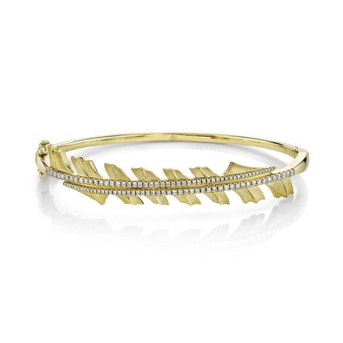 Diamant feuille bracelet - feuille, 14k