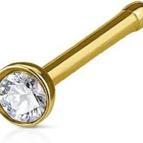 Clou nez droit zirconium - nez, or