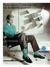 Publicité Advertising 0322 1986  Chaussettes homme Burlington color-set