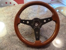 VOLANT DE VOITURE EN BOIS DE LA MARQUE ITALIENNE LUISI 35 CM DIAM