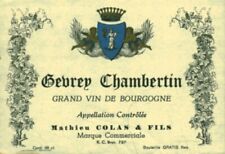 Etiquette de grand vin de Bourgogne Gevrey Chambertin