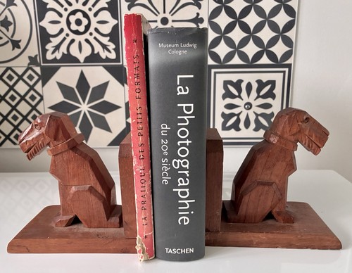 Serre livres bois art déco - serre-livres, en