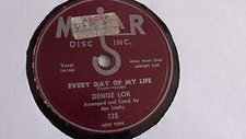 Denise Lor - 78rpm single 10-inch – Majar D.J. #135 Every Day Of My Life