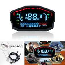 universel Moto LCD Compteur de vitesse Odomètre Tachymètre KM/H MPH Jauge