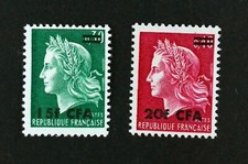 REUNION MARIANNE DE CHEFFER   Stamp  France 1969 CFA Yt 384/5 Neuf ** MNH