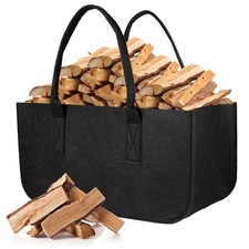 Sac a Buches, Pliable Panier Bois Pour Cheminée, 50x25x25cm Multifonctions Sa...