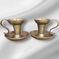 Antique Heavy French Pair of Bronze Candle Sticks Candle Holders great condition