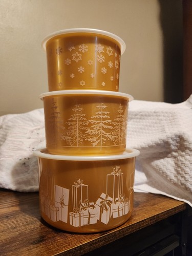 Gold tupperware - gold,