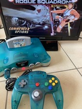Console Nintendo 64 N64 Bleu Vert Translucide Câble Et Manette  - NUS-001(EUR)