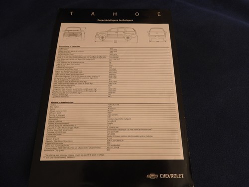 Feuillet chevrolet tahoé - chevrolet,