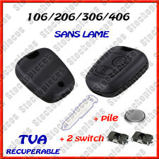 BOITIER de CLE compatible PEUGEOT 206 206SW 206CC  + 2  Switch Bouton + Pile