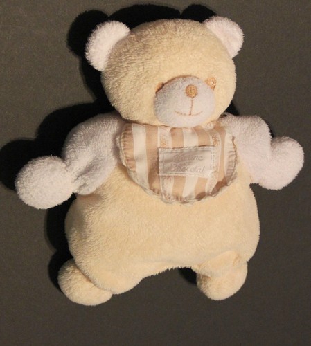 Doudou ours beige blanc grelot - doudou,