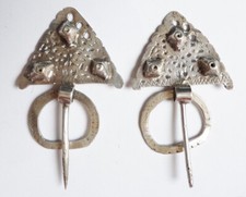 Paire fibule argent massif
