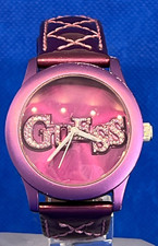 GUESS Quilty W70040L3 Quartz Diamant Violet Montre Watch UHR Mouvement JAPAN