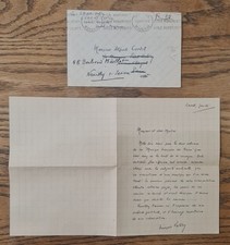 Lettre autographe François Valéry (fils de Paul Valéry) à Alfred Cortot 1949 + e