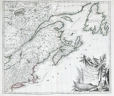 Canada Nova Scotia Newfoundland Neuf Brunswick America Carte Map Santini 1776