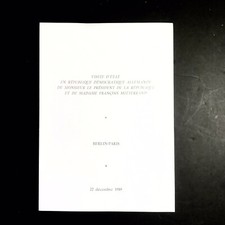 Menu Visite D’état RDA M Le