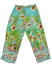 Pantacourt Viscose Vert Jaune Fleuri Anne Weyburn T.38