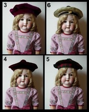 Chapeau béret poupée Jumeau SFBJ Kestner Halbig Kammer Heubach hat antique doll