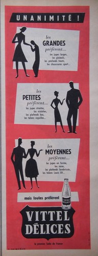Publicité 1958 vittel - publicitÉ,