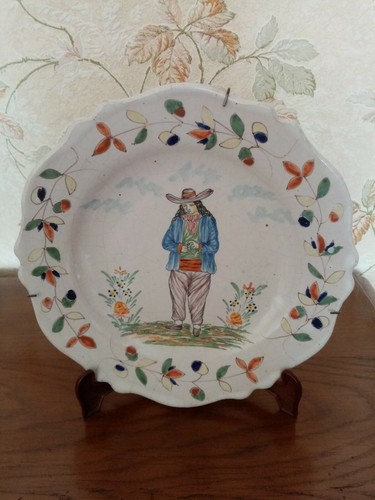Assiette ancienne faïence - en,