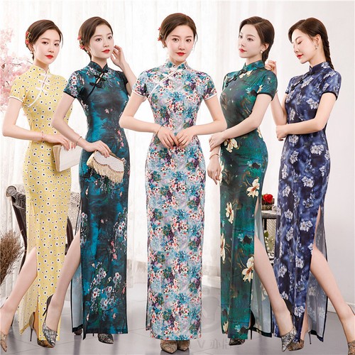 Femme faux soie robe - faux, chinois