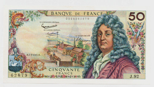 Billet francs racine - billet, "racine"