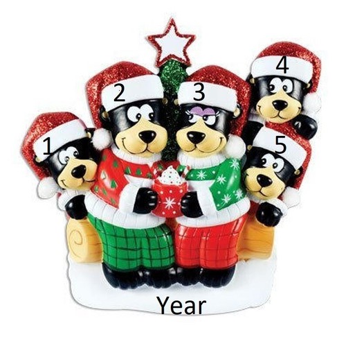 Black bear family - black,