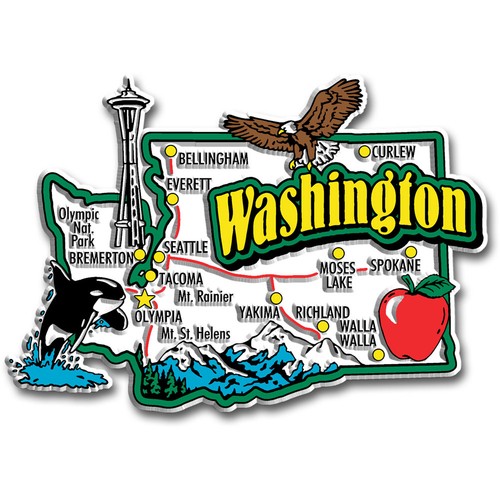 Washington jumbo state magnet - jumbo,