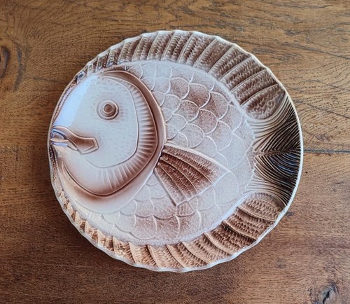 Ancienne assiette barbotine - ancienne, en
