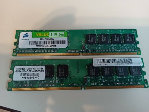 Lot barrette 1go ram - 1go, corsair