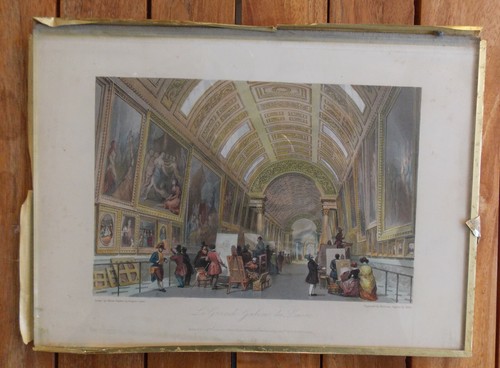 Ancienne gravure sous verre - sous,