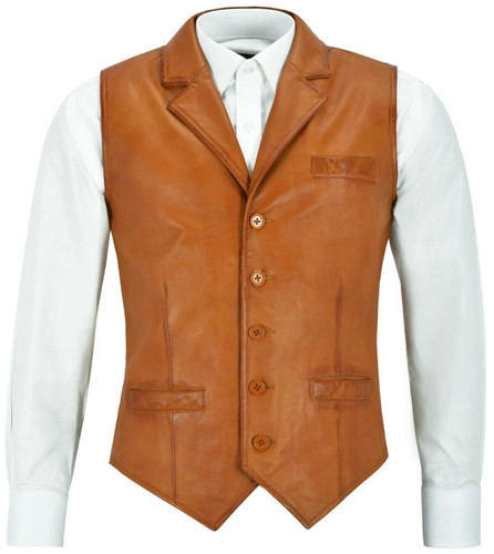 Men tan lambskin leather - lambskin,