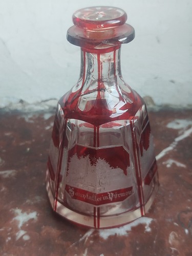 Flacon verre bohème rouge - de,