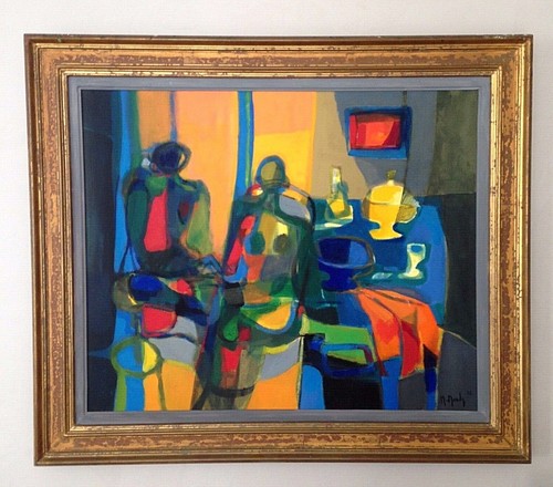 Grande huile sur - toile, de