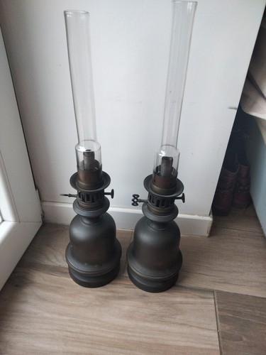 Paire lampe pétrole xixe - paire, à