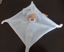 S11P / doudou plat ours bleu étoile blanche bonnet NATTOU