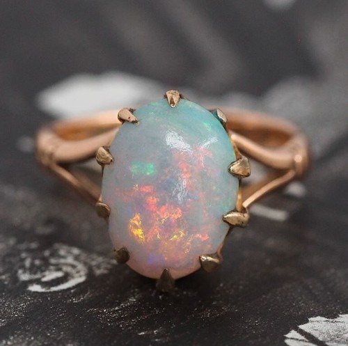 Bague opale feu naturelle - opale,