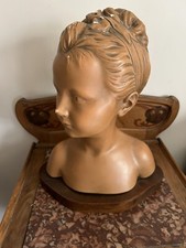 Ancien Grand Buste En Plâtre