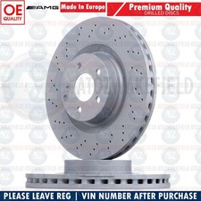 Pour Mercedes CL500 AMG SPORTS 2006-2013 Avant Perforé Frein Disques Paire 350mm