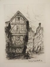 Tony Cardella - Rouen Rue Saint Romain - Eau forte